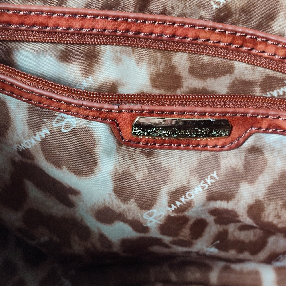 B Makowsky Suede and Leather Handbag - Picture 8 of 12